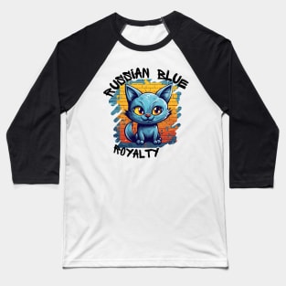 Russian Blue Royalty Graffiti Baseball T-Shirt